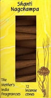 Shanti Nag Champa: The Mother's India Fragrances Incense 12 Cones