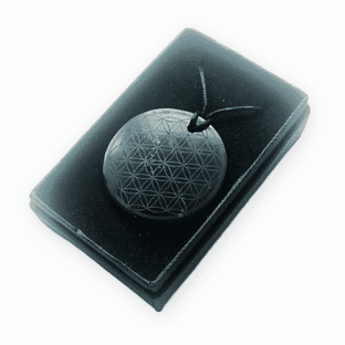 Shungite Flower of Life Pendant (Boxed)