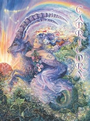 Signs of the Zodiac Greetings Card by Josephine Wall: Capricorn