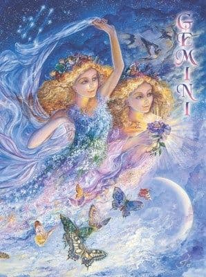Signs of the Zodiac Greetings Card by Josephine Wall: Gemini