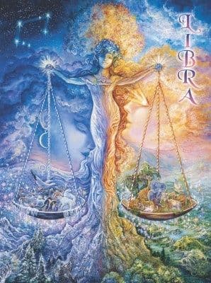 Signs of the Zodiac Greetings Card by Josephine Wall: Libra
