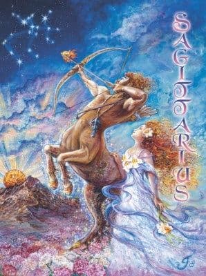 Signs of the Zodiac Greetings Card by Josephine Wall: Sagittarius