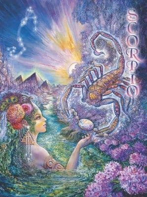 Signs of the Zodiac Greetings Card by Josephine Wall: Scorpio