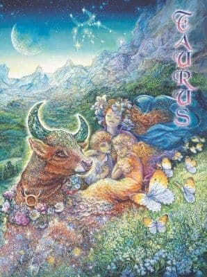 Signs of the Zodiac Greetings Card by Josephine Wall: Taurus