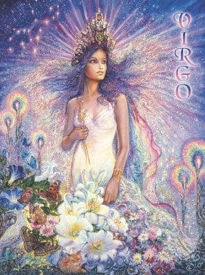 Signs of the Zodiac Greetings Card by Josephine Wall: Virgo