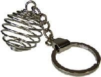 Spiral Cage Keyring: Silver Metal Plated