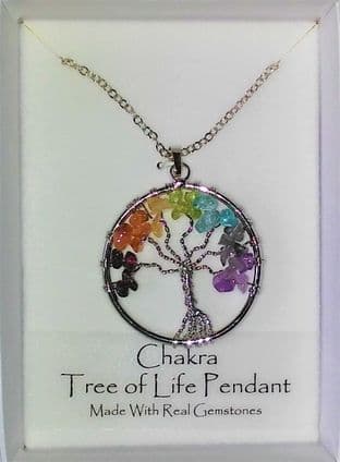 Tree of Life Gemstone Pendant - Chakra