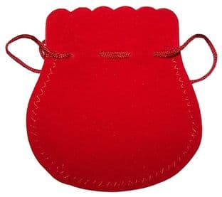 Velvet Pouch (9x11cm): Red