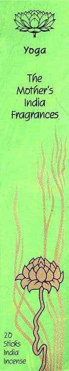 Yoga: The Mother's India Fragrance Incense 20 Full Length Sticks (Vegan)