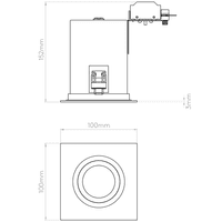 Astro 1240026 Taro Square Fire Rated Recessed Spot Light Matt White