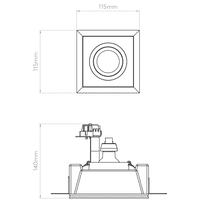 Astro 1253007 Blanco Square Adjustable Recessed Spot Light Plaster
