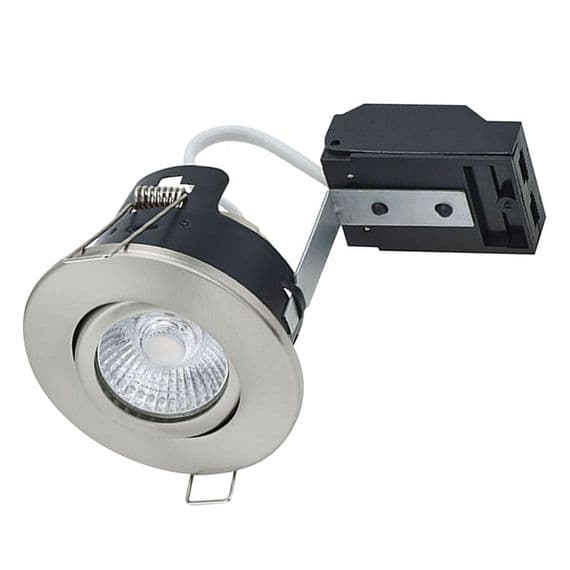 Bell Firestay Fire Rated GU10 Tilt Downlight Satin Nickel 10656