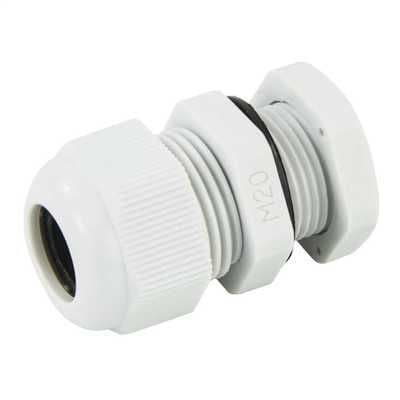 White Packing Gland 20mm Black + Lock Nut