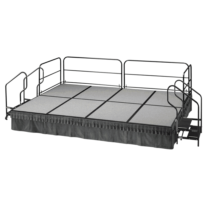 SICO Folding Portable Staging Wheels Hexa Finish Dual Height 8ft x 4ft