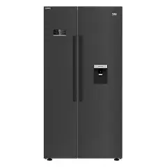 Beko ASD2341VB Non-Plumbed Frost Free American Fridge Freezer - Black Steel