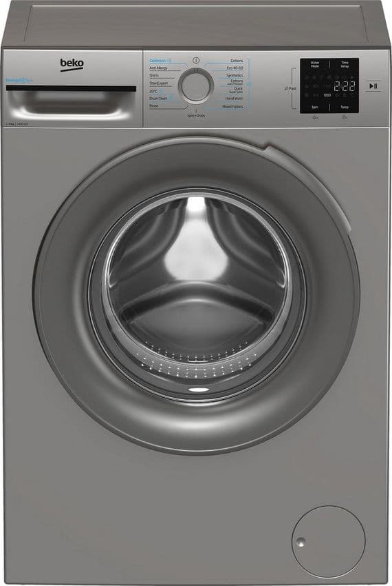 Beko BMN3WT3841S 8kg 1400 Spin RecycledTub Washing Machine - Silver