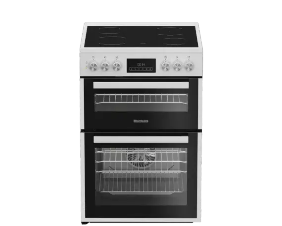 Blomberg HKRN651W 60cm Double Oven Electric Cooker with Vitroceramic Hob - White