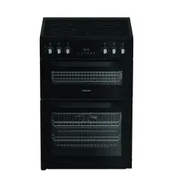 Hotpoint HDE6VDC2B1 60cm Double Oven Electric Cooker with Ceramic Hob - Black