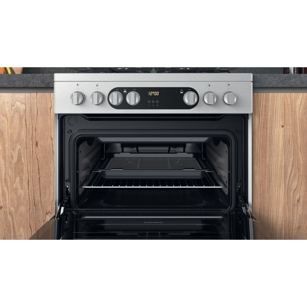 Hotpoint HDM67G9C2CX Dual Fuel 60cm Cooker Inox
