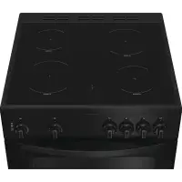 Indesit IDE6VMB 60cm Double Oven Electric Cooker with Ceramic Hob - Black