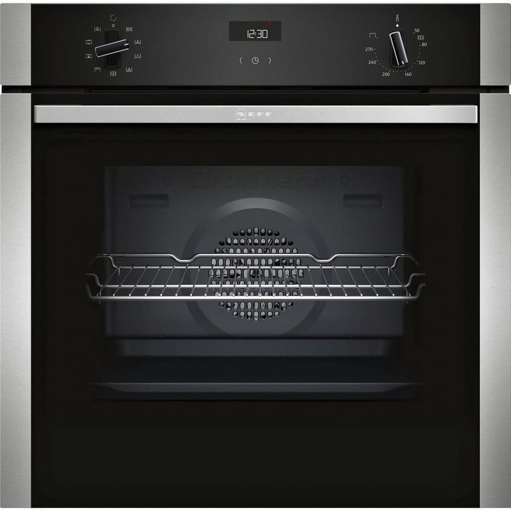 Neff B1ACE4HN0B 59 4cm Built In Electric CircoTherm Single Oven - BLACK ...