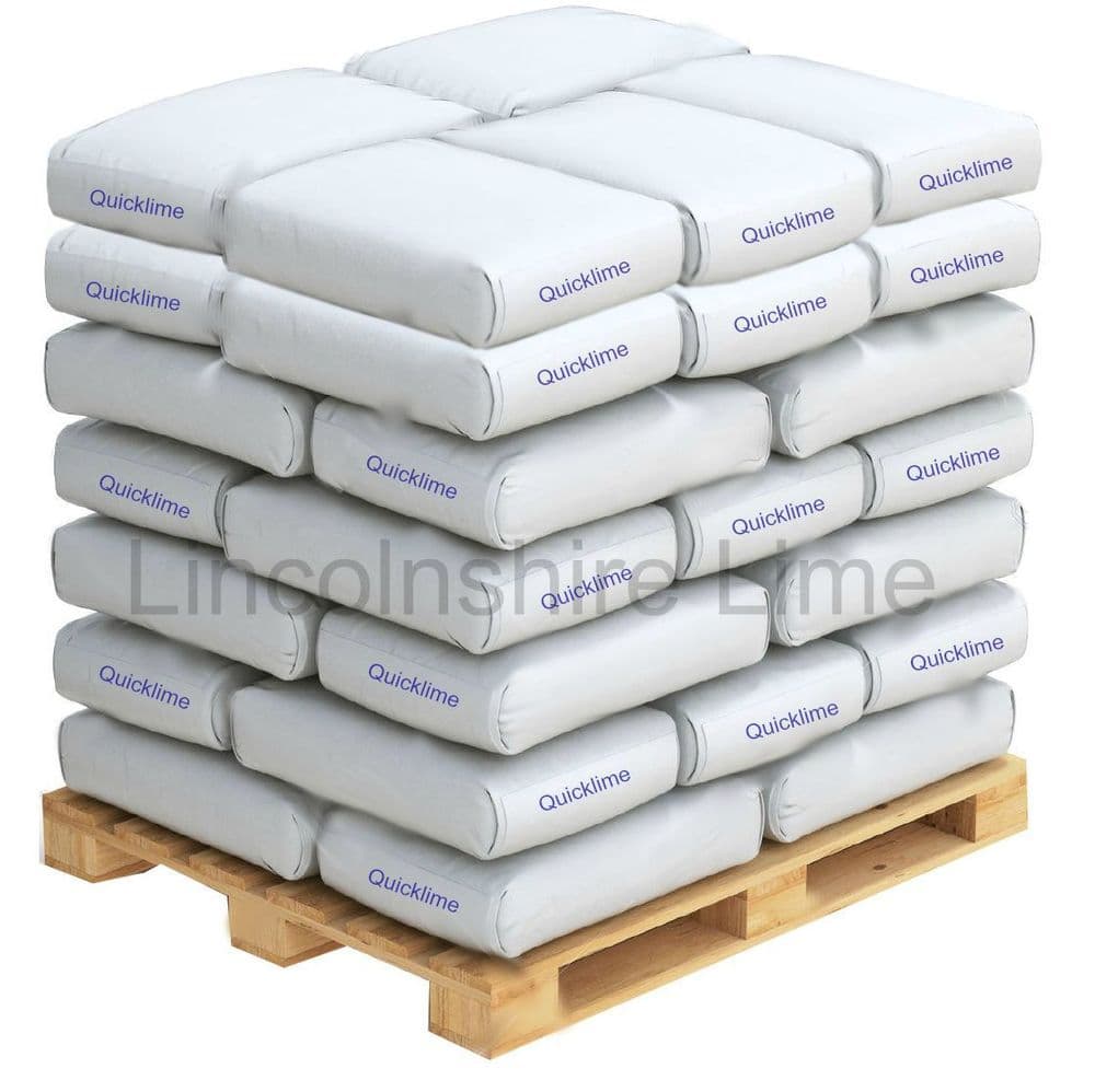 Quicklime Pits 40 x 25kg Bags of British Quicklime microlime on pallet - Ideal for Hot Mix