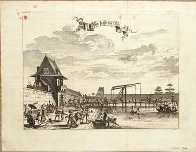 |Antique Print JAKARTA NEW GATE, JAVA, INDONESIA, Original Engraving 1744.
