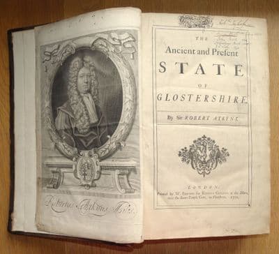 Antique Book  Ancient & Present State of GLOUCESTERSHIRE Robert Atkyns original first edition 1712