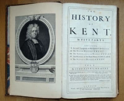 Antique Book, The HISTORY of KENT, John Harris Original 1st edition 1719