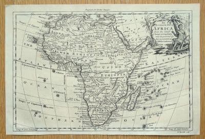 Antique Map AFRICA  E.C.Drake vintage original 1768