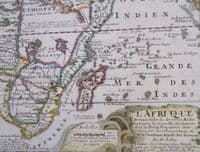 Antique Map AFRICA, L'Afrique, Nicolas De Fer hand coloured original map 1717