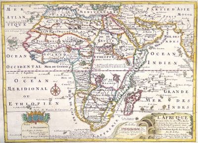 Antique Map AFRICA, L'Afrique, Nicolas De Fer hand coloured original map 1717