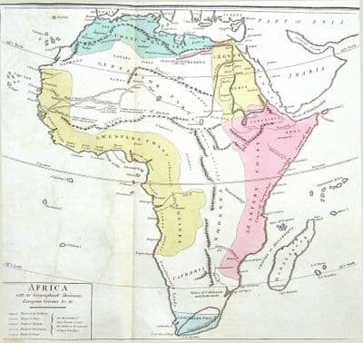 Antique Map AFRICA, LE SAGE HISTORICAL ATLAS, Hand Coloured 1818