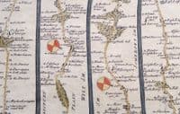 Antique Map ANDOVER WARMINSTER BRIDGWATER Bruton Ansford Market Lavington Gardner strip road 1719