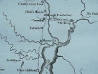 Antique Map ANTONINE WALL, SCOTLAND Roman Camps Original Cary, Camden 1806
