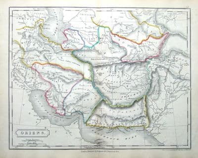 Antique Map ASIA, ORIENS, THE EAST, Original Classical c1840