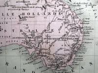 Antique Map AUSTRALIA NEW ZEALAND NEW GUINEA MELANESIE Original Vintage  c1850