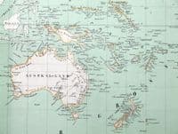 Antique Map AUSTRALIA, NEW ZEALAND, PACIFIC Fleming original coloured  1855