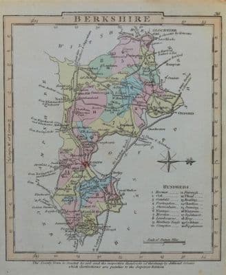 Antique Map BERKSHIRE, George Gray, Original Hand Coloured  1824