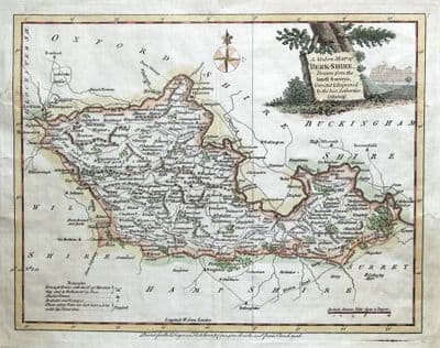 Antique Map BERKSHIRE, Joseph Ellis, Carington Bowles Original  1766