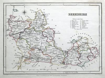 Antique Map BERKSHIRE, Lewis, Original  c1835