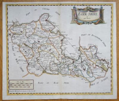 Antique Map BERKSHIRE, Robert Morden, original hand coloured 1695