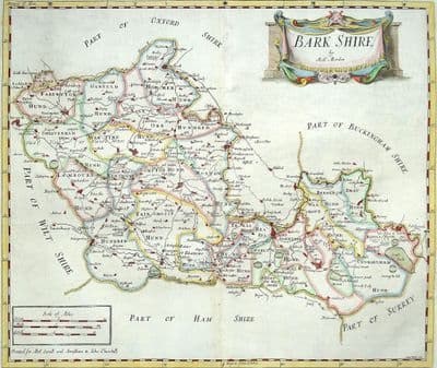 Antique Map BERKSHIRE Robert Morden original vintage hand colour old 1722