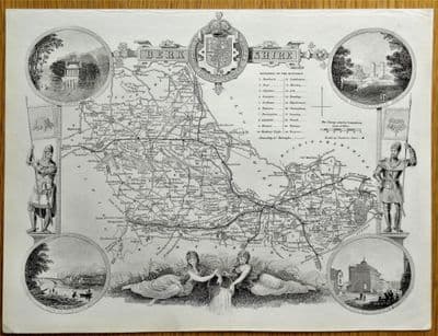 Antique Map BERKSHIRE, T. Moule, Original c1840