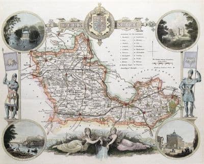 Antique Map BERKSHIRE, Thomas Moule, Original  c1840
