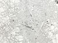 Antique Map BIRMINGHAM, ENGLAND Street Plan RAPKIN & TALLIS original  illustrated map c1850