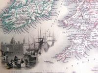 Antique map BRITISH ISLES, Britain, UK, Original Rapkin & Tallis old c1850