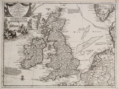 Antique Map BRITISH ISLES, Britain, UK, Pieter Van Der Aa,  original 1713