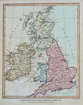 Antique Map BRITISH ISLES, Britain, United Kingdom, John Wilkes original  1807