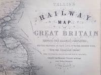 Antique map BRITISH ISLES, Great Britain Railways Original Rapkin & Tallis c1850
